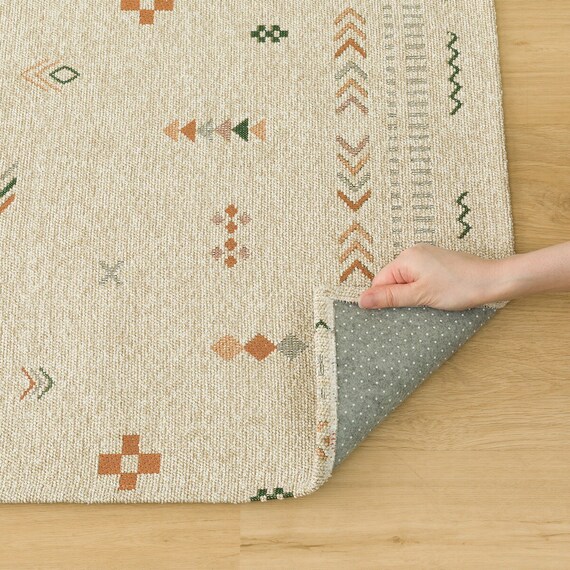 ジャカード織りラグ(185X185 JA03) 13枚目画像