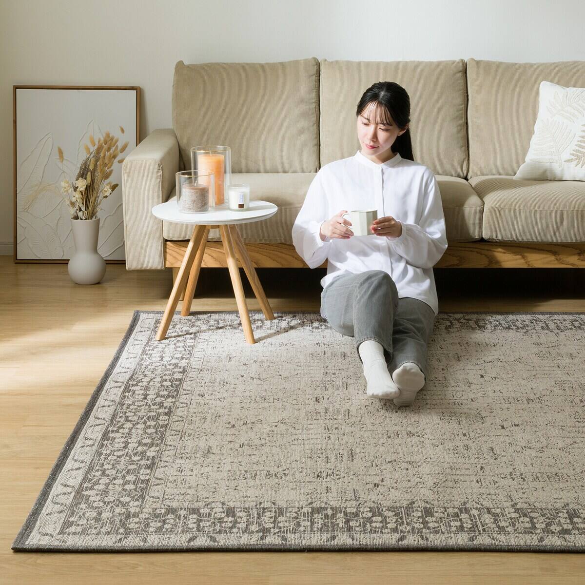 ジャカード織りラグ(185X185 JA04) | ニトリネット【公式】 家具