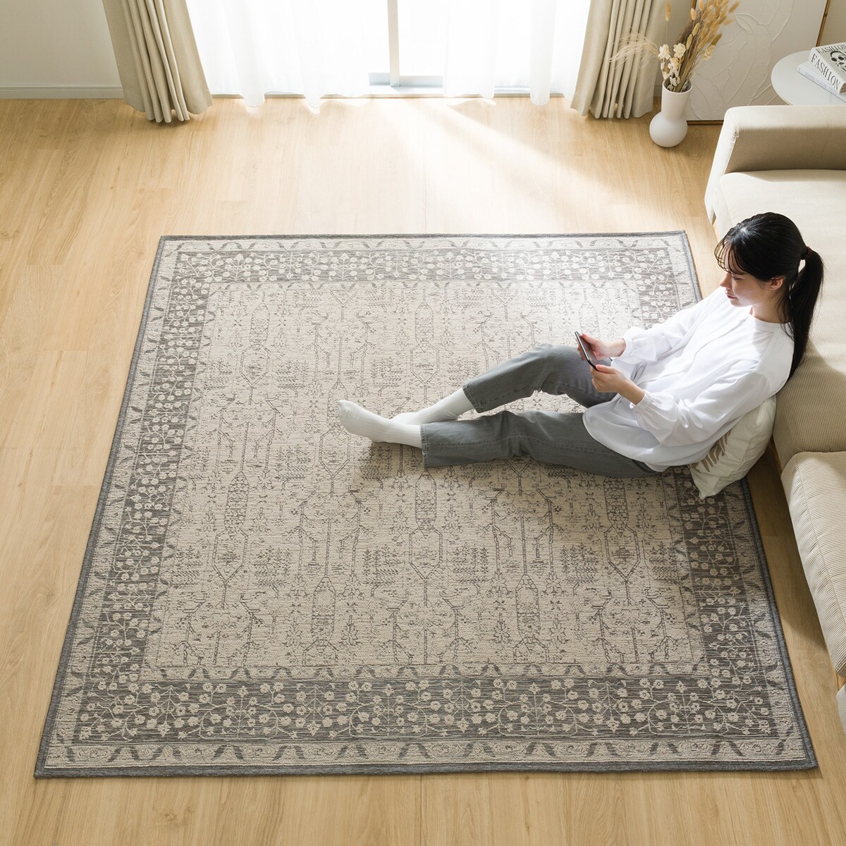 ジャカード織りラグ(185X185 JA04) | ニトリネット【公式】 家具