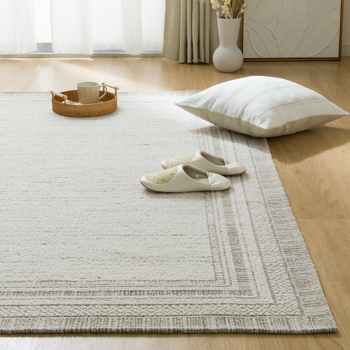 新品　手紡ぎ手織りラグ ジャカード織りラグ(185X185 JA06) | ニトリネット【公式】 家具