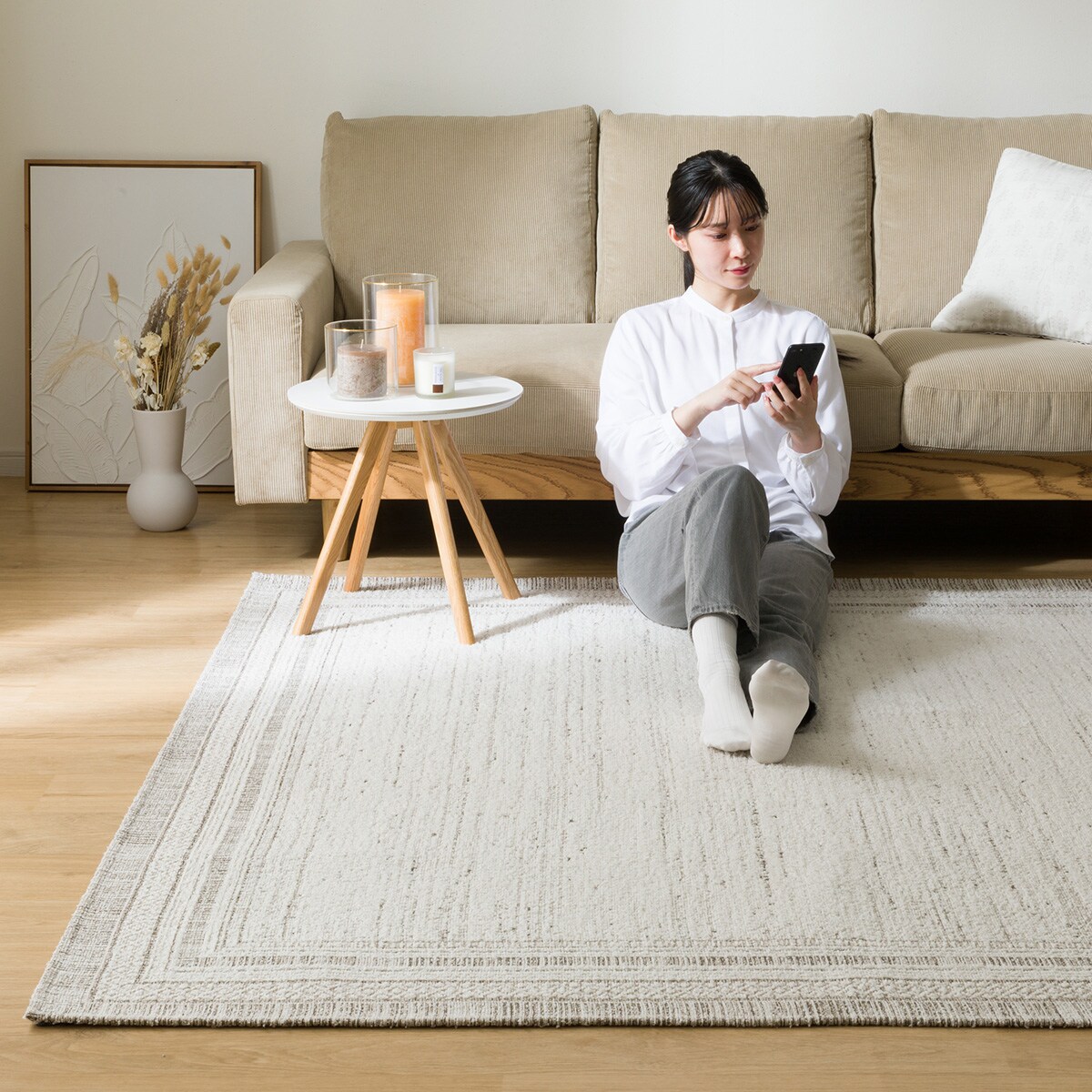 ジャカード織りラグ(185X185 JA06) | ニトリネット【公式】 家具