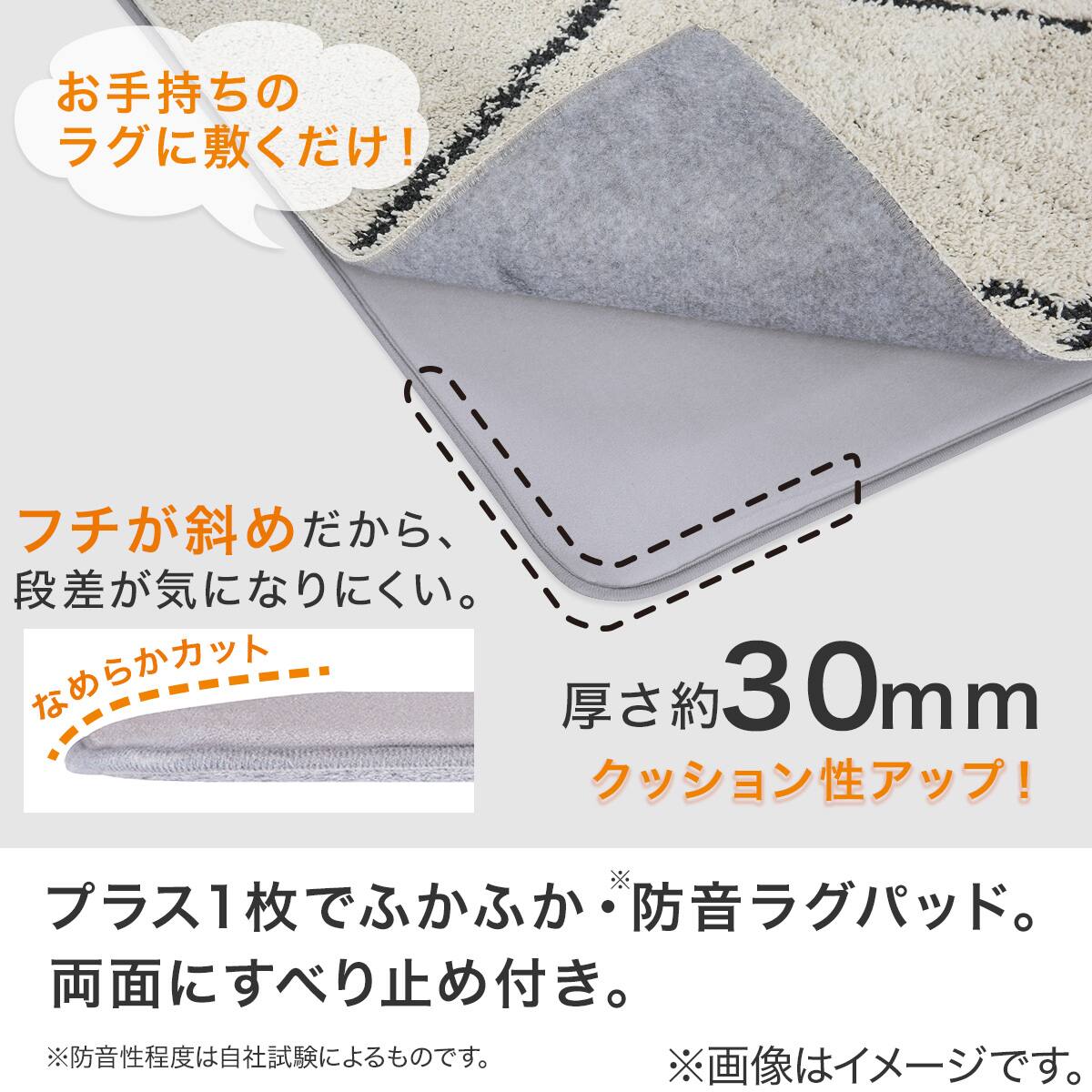 極厚30mmすべりにくいラグパッド(169X169 RP05) | ニトリネット【公式