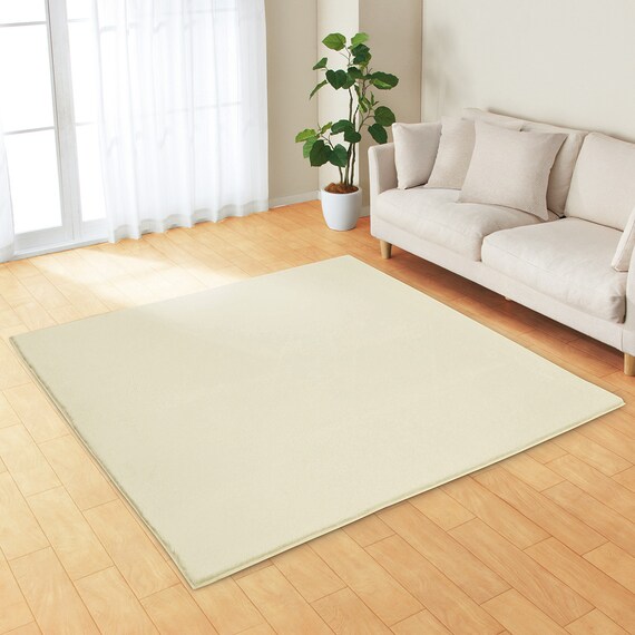 ふんわり、なめらか上質な肌ざわりのラグ(ウサギラグ5 185X185 IV NU01) 2枚目画像