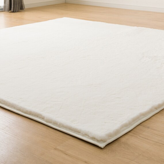 ふんわり、なめらか上質な肌ざわりのラグ(ウサギラグ5 185X185 IV NU01) 3枚目画像