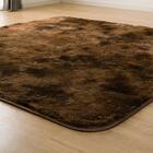 毛足が長く肌ざわりが良いラグ(185X185 BR SH01) 3枚目画像
