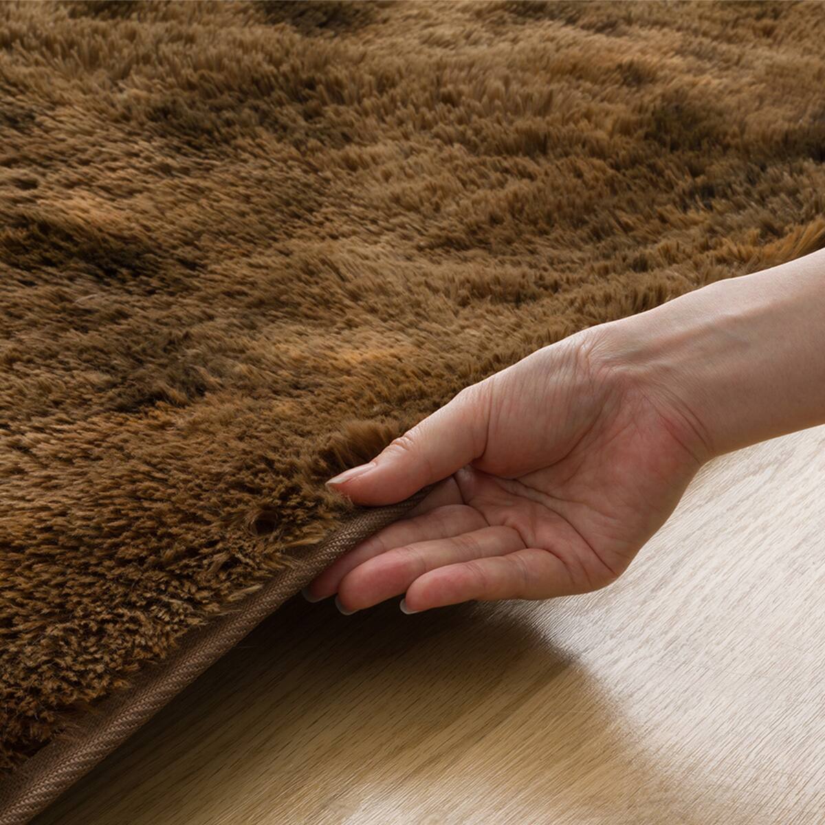 毛足が長く肌ざわりが良いラグ(200X240 BR SH01) | ニトリネット【公式