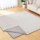 接触冷感極厚30ｍｍラグ 洗えるカバータイプ(NクールSP g PLCB 185X185 GY) 2枚目画像