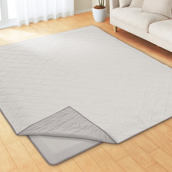 接触冷感極厚30mmラグ 洗えるカバータイプ(NクールSP g PLCB 185X240 GY) 2枚目画像