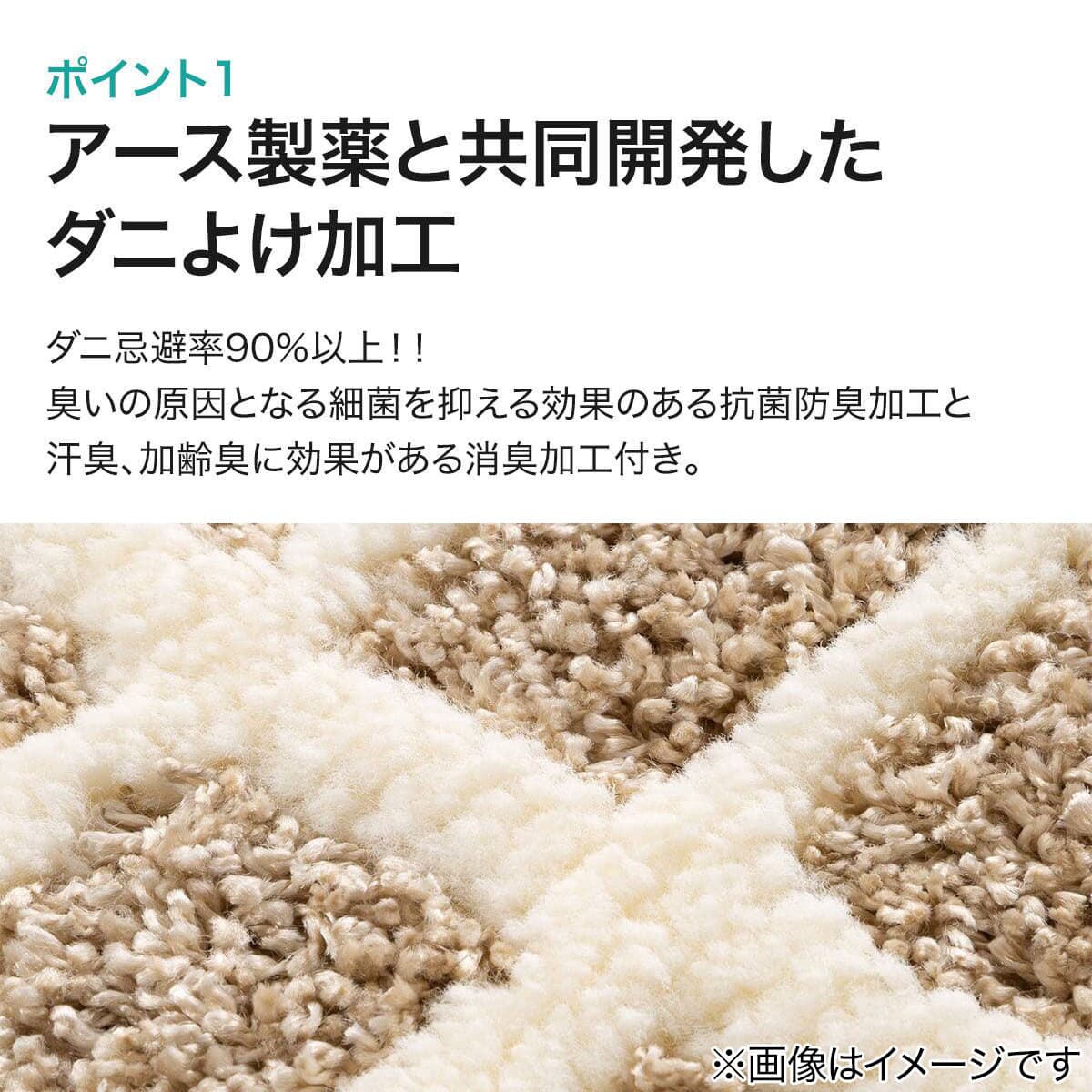 すべり止め付き】ダニよけ・抗菌防臭・防炎カーペット(エアープラス