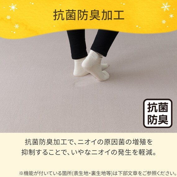 洗える 10mmウレタン入り吸湿発熱+蓄熱+保湿ラグ (Nウォーム185X185 ライトモカ gDA1) 8枚目画像