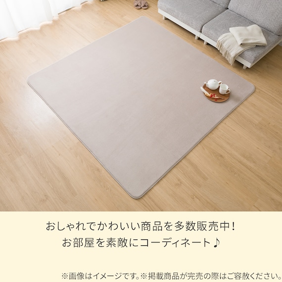 洗える 10mmウレタン入り吸湿発熱+蓄熱+保湿ラグ (Nウォーム185X185 ライトモカ gDA1) 11枚目画像