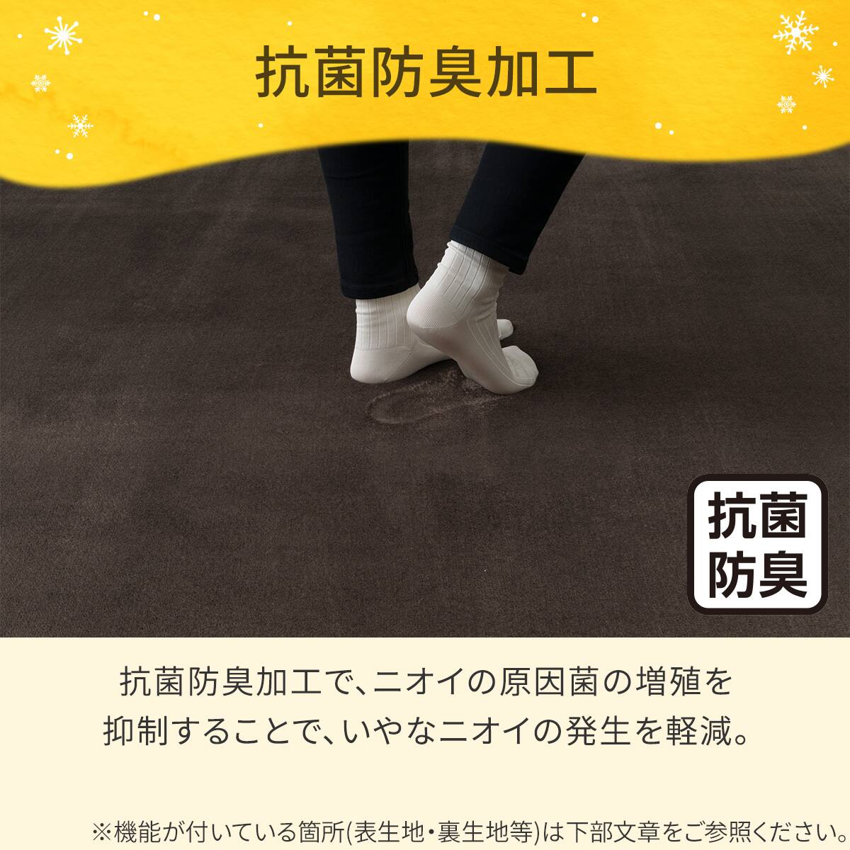 洗える 10mmウレタン入り吸湿発熱+蓄熱+保湿ラグ (Nウォーム185X185