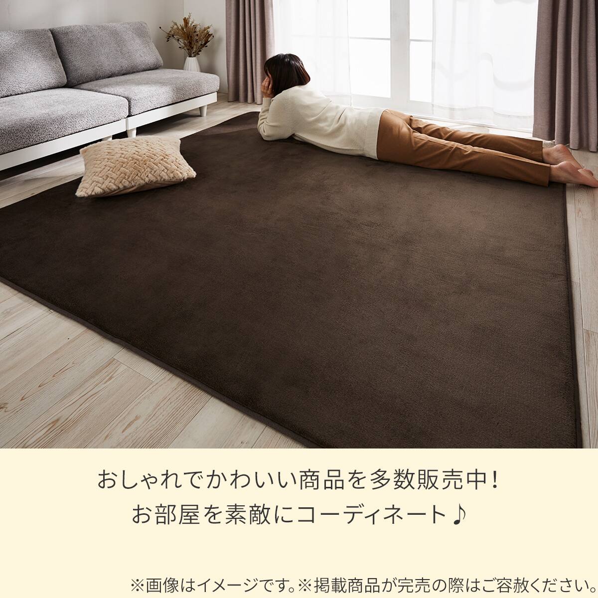 洗える 10mmウレタン入り吸湿発熱+蓄熱+保湿ラグ (Nウォーム185X185
