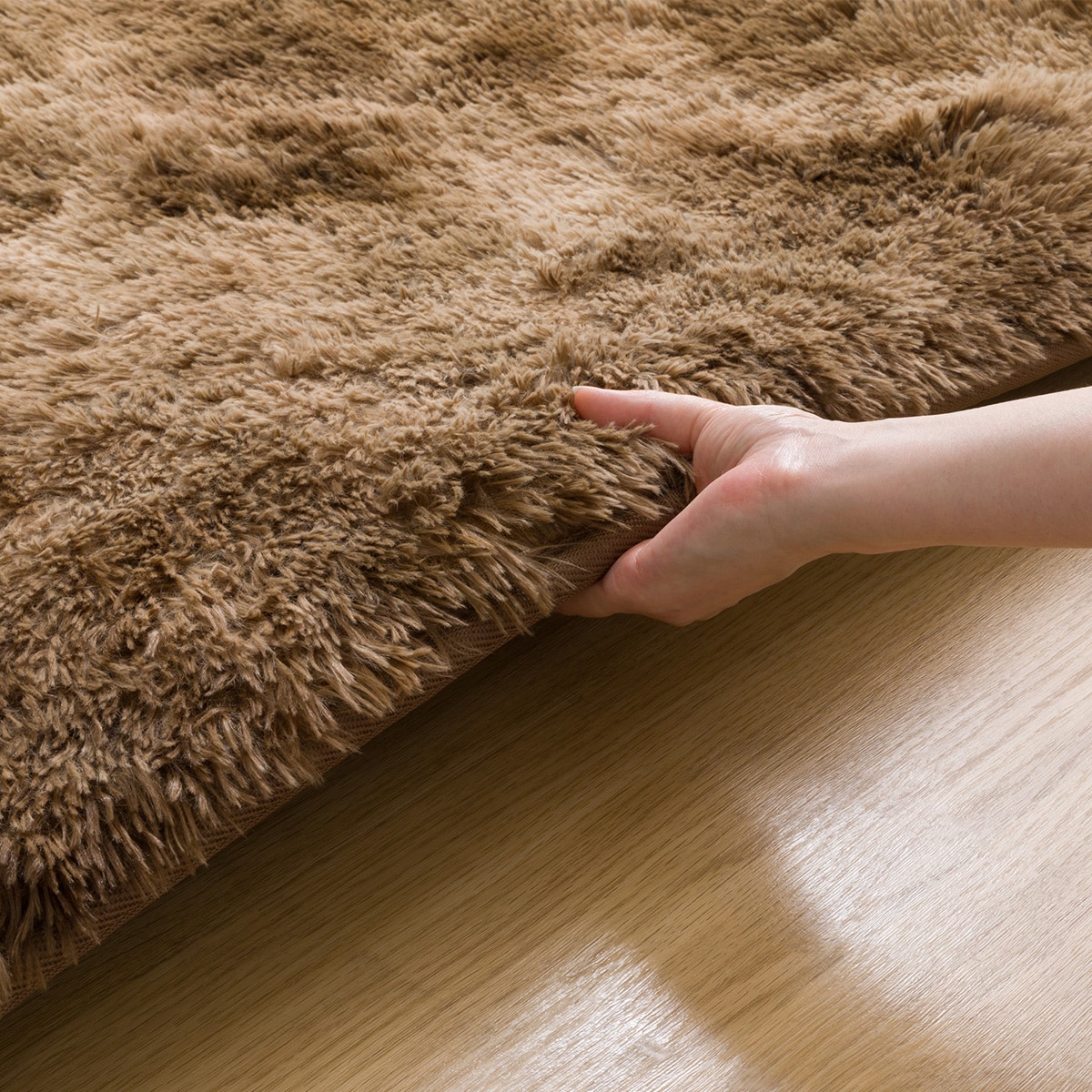 30mmウレタン入り 防汚加工+防ダニ加工+防音ラグ(130X185 BR PL09