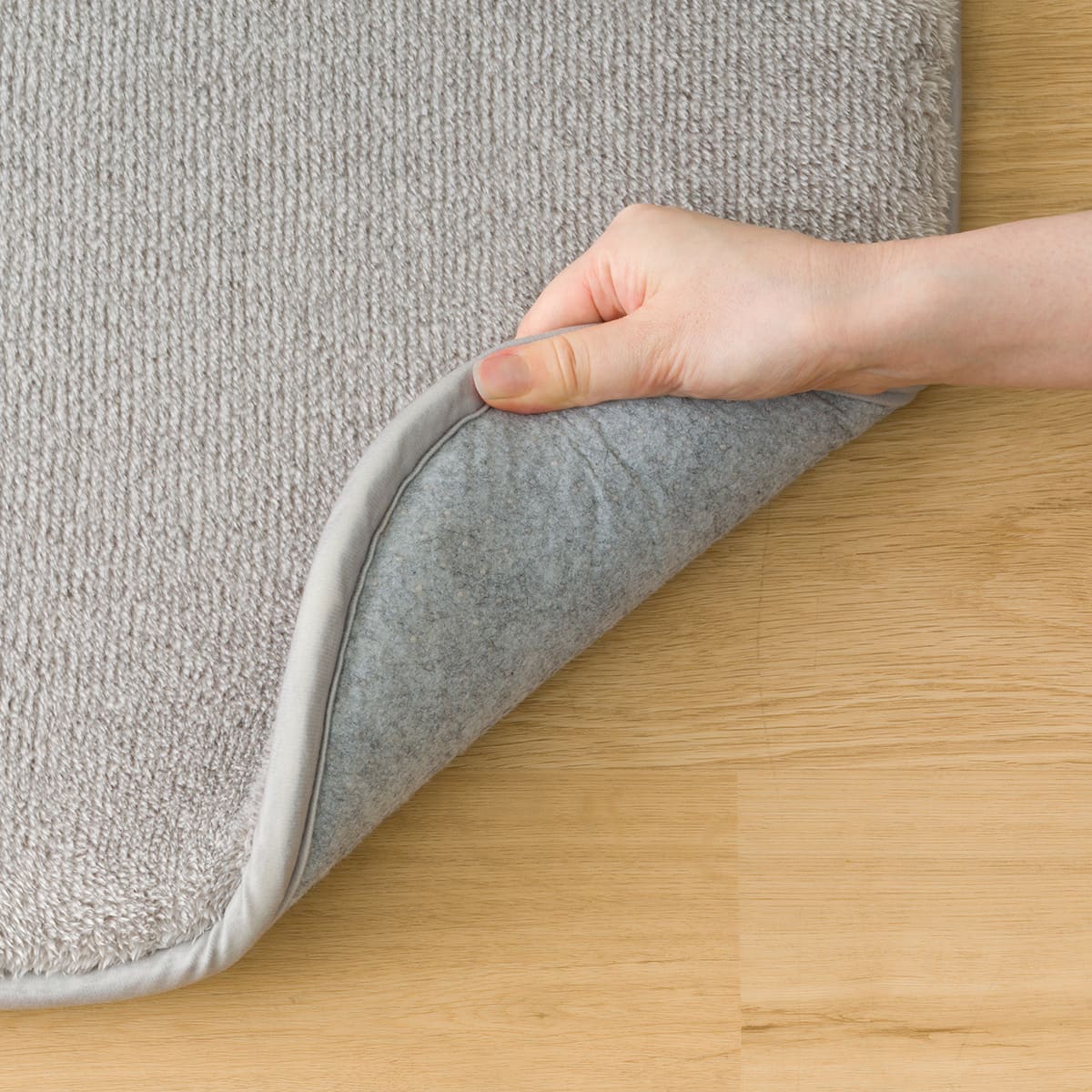 30mmウレタン入り 防汚加工+防ダニ加工+防音ラグ(185X185 GY PL11