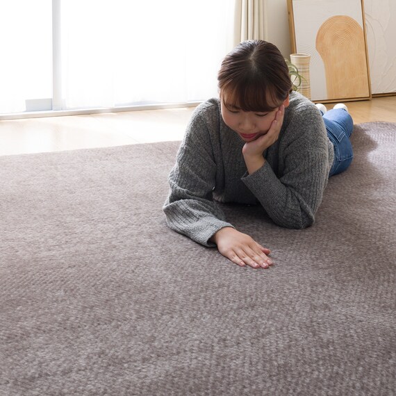 極厚30mmウレタン入り 防汚加工+防ダニ加工+防音ラグ(200X240 GY PL12) 3枚目画像