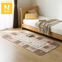 洗える 吸湿発熱+蓄熱+保湿 + 抗菌防臭加工+防ダニ加工ラグ(Nウォーム 95X185GB MX51)