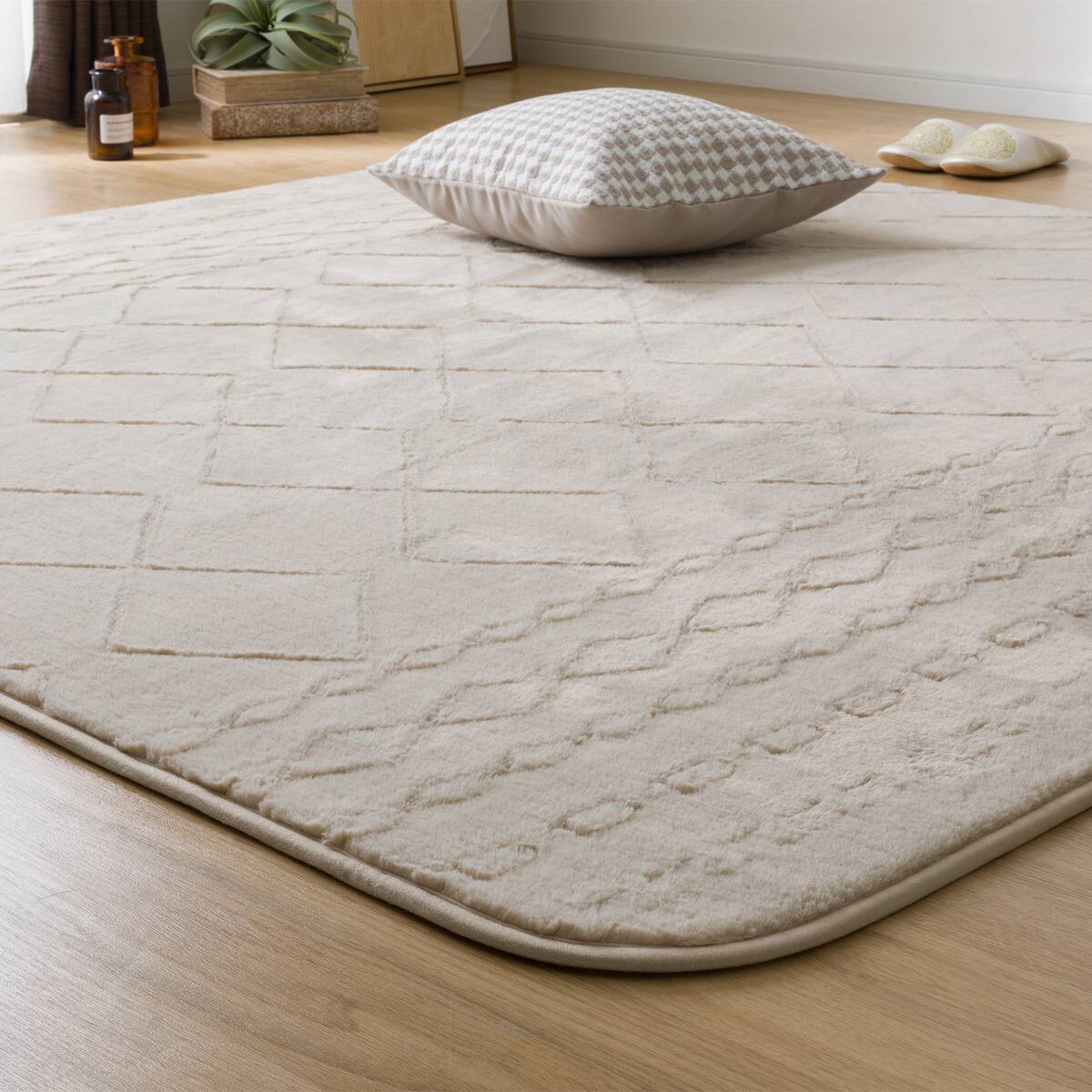 洗える 吸湿発熱+蓄熱+保湿 + 抗菌防臭加工+防ダニ加工ラグ(Nウォーム