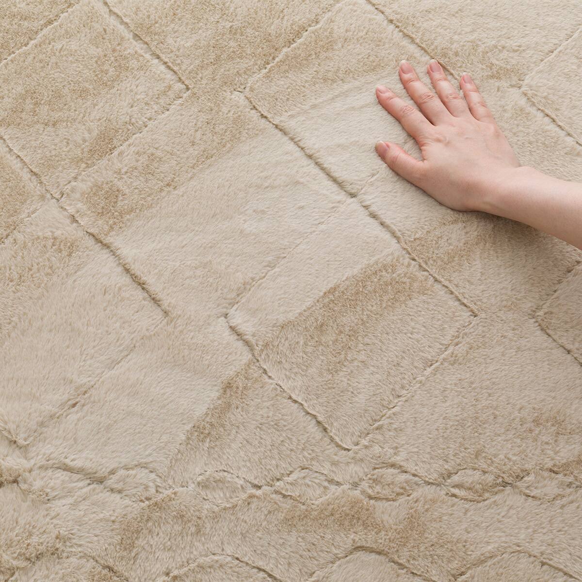 洗える 吸湿発熱+蓄熱+保湿 + 抗菌防臭加工+防ダニ加工ラグ(Nウォーム