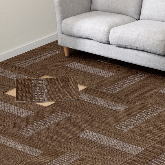 【10枚以上から購入可】タイルカーペット(40X40 ミドルブラウン WY006) 1枚目画像