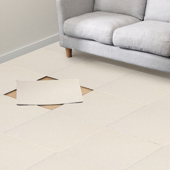 【10枚以上から購入可】タイルカーペット(40x40 アイボリー WY007) 1枚目画像