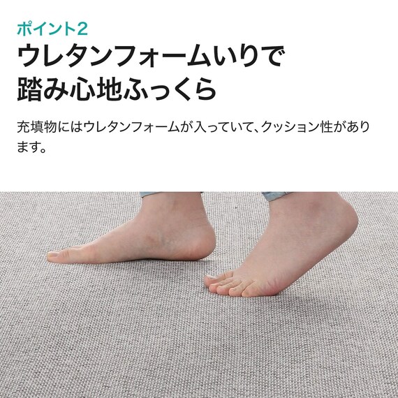 ウレタン入りジャカード織りラグ(185X185 グレー JA09) 4枚目画像