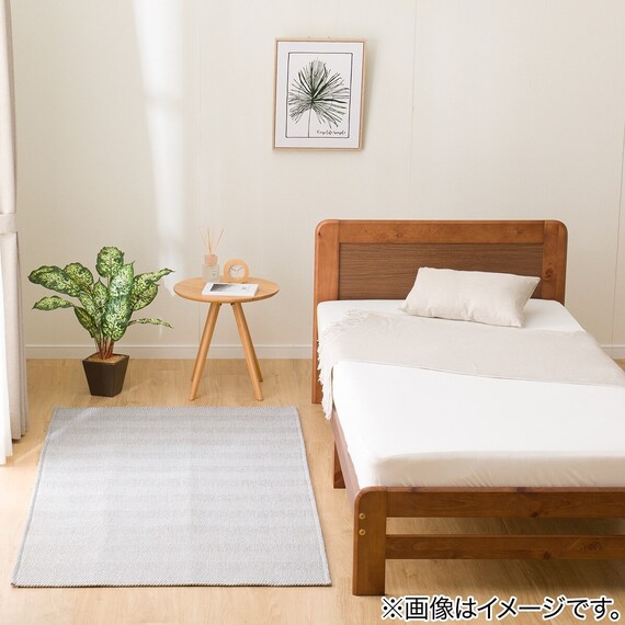 ウレタン入りジャカード織りラグ(185X185 グレー JA09) 10枚目画像