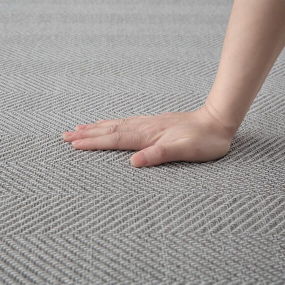 ウレタン入りジャカード織りラグ(185X185 グレー JA09) 14枚目画像