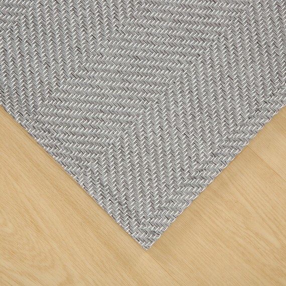 ウレタン入りジャカード織りラグ(185X185 グレー JA09) 17枚目画像