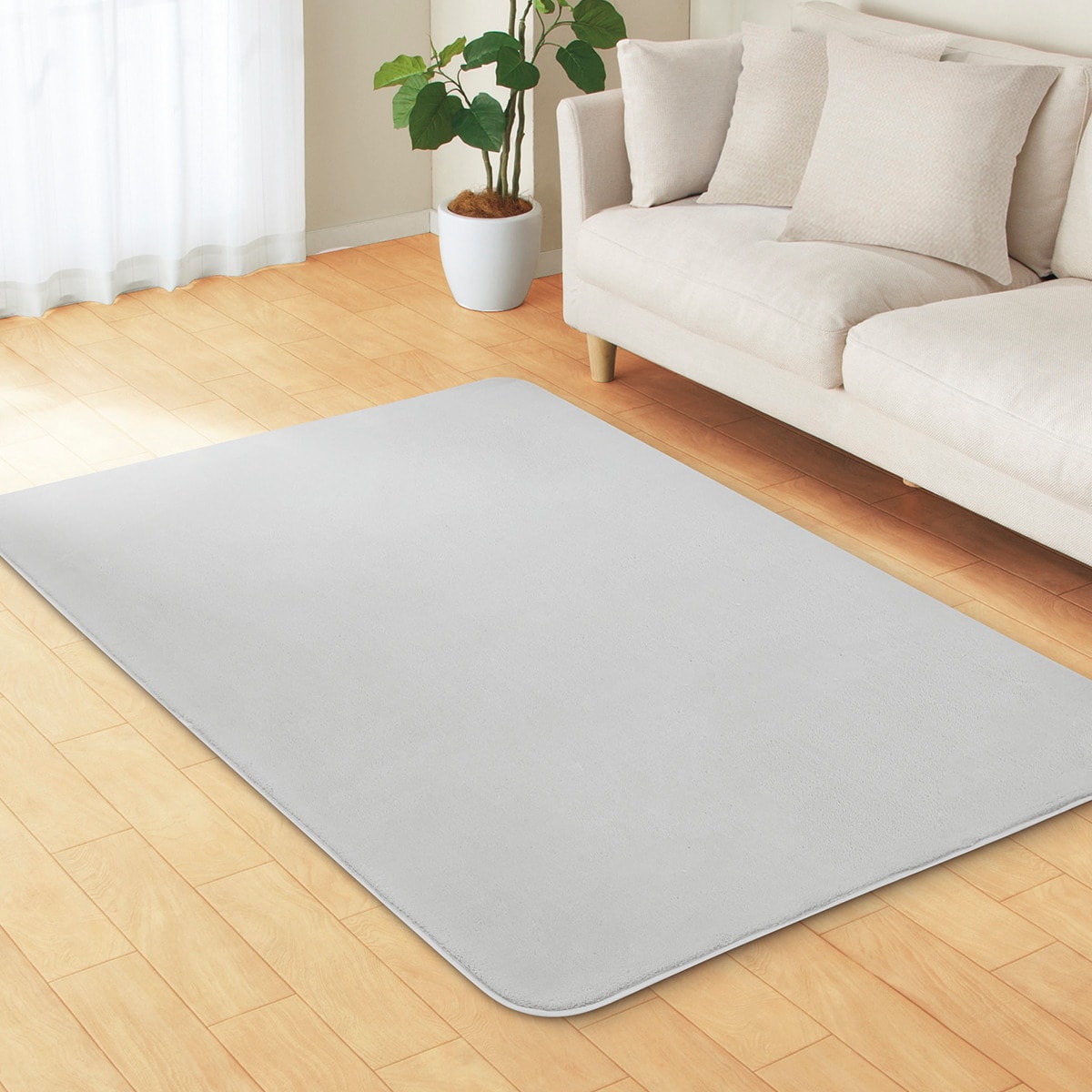 ふかふかでやわらかい肌ざわりのラグ(130X185 グレー SE01) | ニトリ
