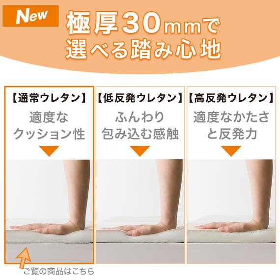 極厚30mmウレタン入り 防汚加工+防ダニ加工+防音ラグ(185X185 MO PL20) 7枚目画像