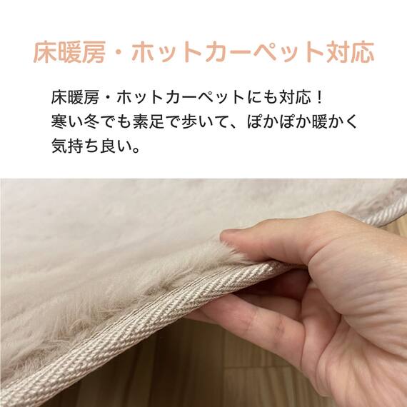 なめらかでやわらかい肌ざわりのラグ(130X185 MO FR02) 4枚目画像