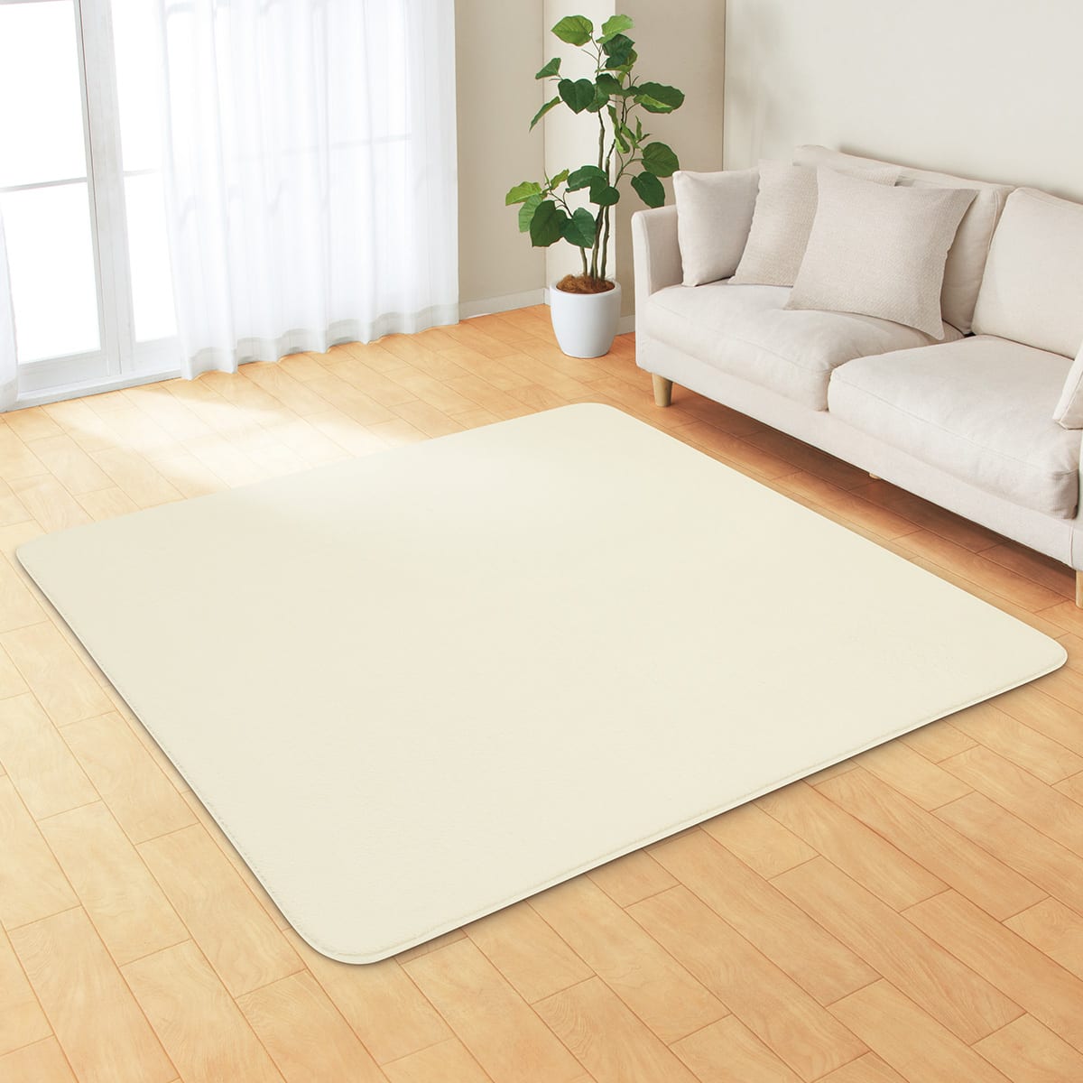 なめらかでやわらかい肌ざわりのラグ(185X185 IV FR02) | ニトリネット