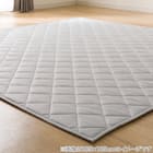 洗える 接触冷感 中綿キルト ラグ(Nクール極冷 185X185 グレー WY01) 10枚目画像