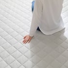 洗える 接触冷感 中綿キルト ラグ(Nクール極冷 185X185 グレー WY01) 14枚目画像