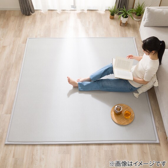 15mmウレタン入り 接触冷感ラグ(Nクール極冷 P 130X185 グレーWY02) 8枚目画像