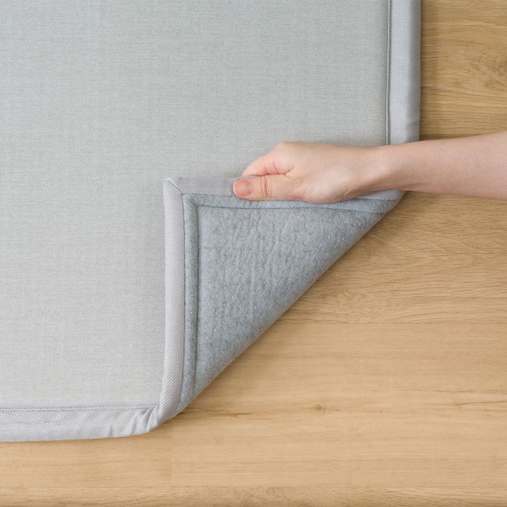 15mmウレタン入り 接触冷感ラグ(Nクール極冷 P 130X185 グレーWY02) 15枚目画像