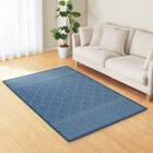 15mmウレタン入り 接触冷感ラグ タイル柄(Nクール極冷 PT 130X185 ブルーQ01) 2枚目画像