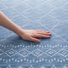 15mmウレタン入り 接触冷感ラグ タイル柄(Nクール極冷 PT 130X185 ブルーQ01) 11枚目画像