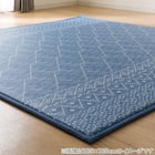 15mmウレタン入り 接触冷感 防汚 ラグ タイル柄(Nクール極冷 PT 185X185 ブルーQ01) 8枚目画像