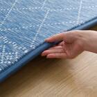 15mmウレタン入り 接触冷感 防汚 ラグ タイル柄(Nクール極冷 PT 185X185 ブルーQ01) 11枚目画像