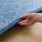 15mmウレタン入り 接触冷感 防汚 ラグ タイル柄(Nクール極冷 PT 185X185 ブルーQ01) 11枚目画像