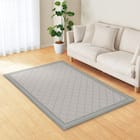 15mmウレタン入り 接触冷感ラグ キカ柄(Nクール極冷 PK 130X185 グレーQ02) 2枚目画像