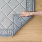 15mmウレタン入り 接触冷感ラグ キカ柄(Nクール極冷 PK 130X185 グレーQ02) 15枚目画像