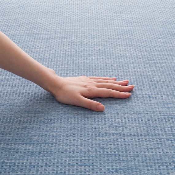 15mmウレタン入り 接触冷感 表面装飾 ラグ(Nクール極冷 PH130X185 ブルーW03) 12枚目画像