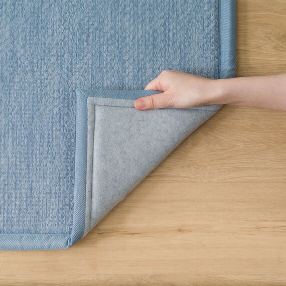 15mmウレタン入り 接触冷感 表面装飾 ラグ(Nクール極冷 PH130X185 ブルーW03) 16枚目画像