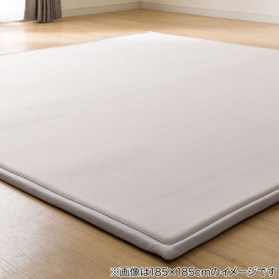 15mmウレタン入り 接触冷感 綿混 ラグ(Nクール極冷 PC130X185 モカ W04) 9枚目画像