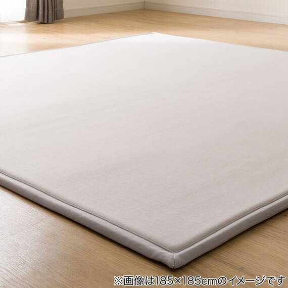 15mmウレタン入り 接触冷感 綿混  防汚 ラグ(Nクール極冷 PC185X185 モカ W04) 8枚目画像