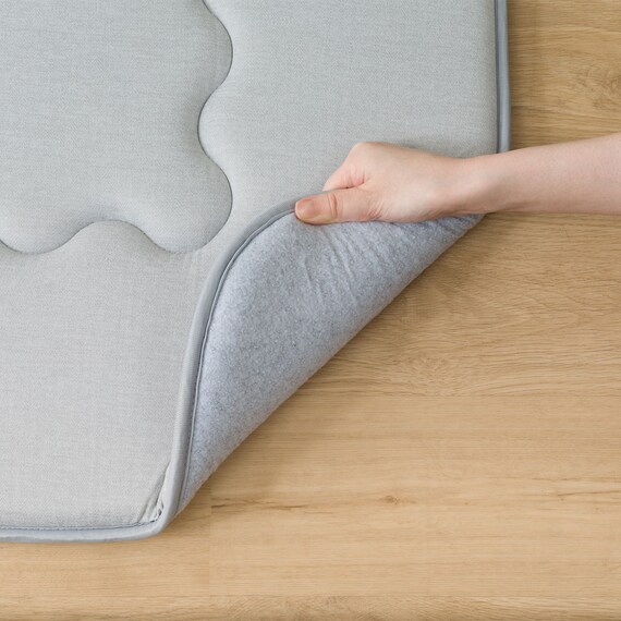 極厚30mmウレタン入り 接触冷感ラグ(Nクール極冷 130X185 グレー VK03) 15枚目画像