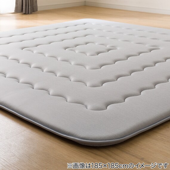 極厚30mmウレタン入り 接触冷感 防汚 ラグ(Nクール極冷 185X185 グレー VK03) 8枚目画像